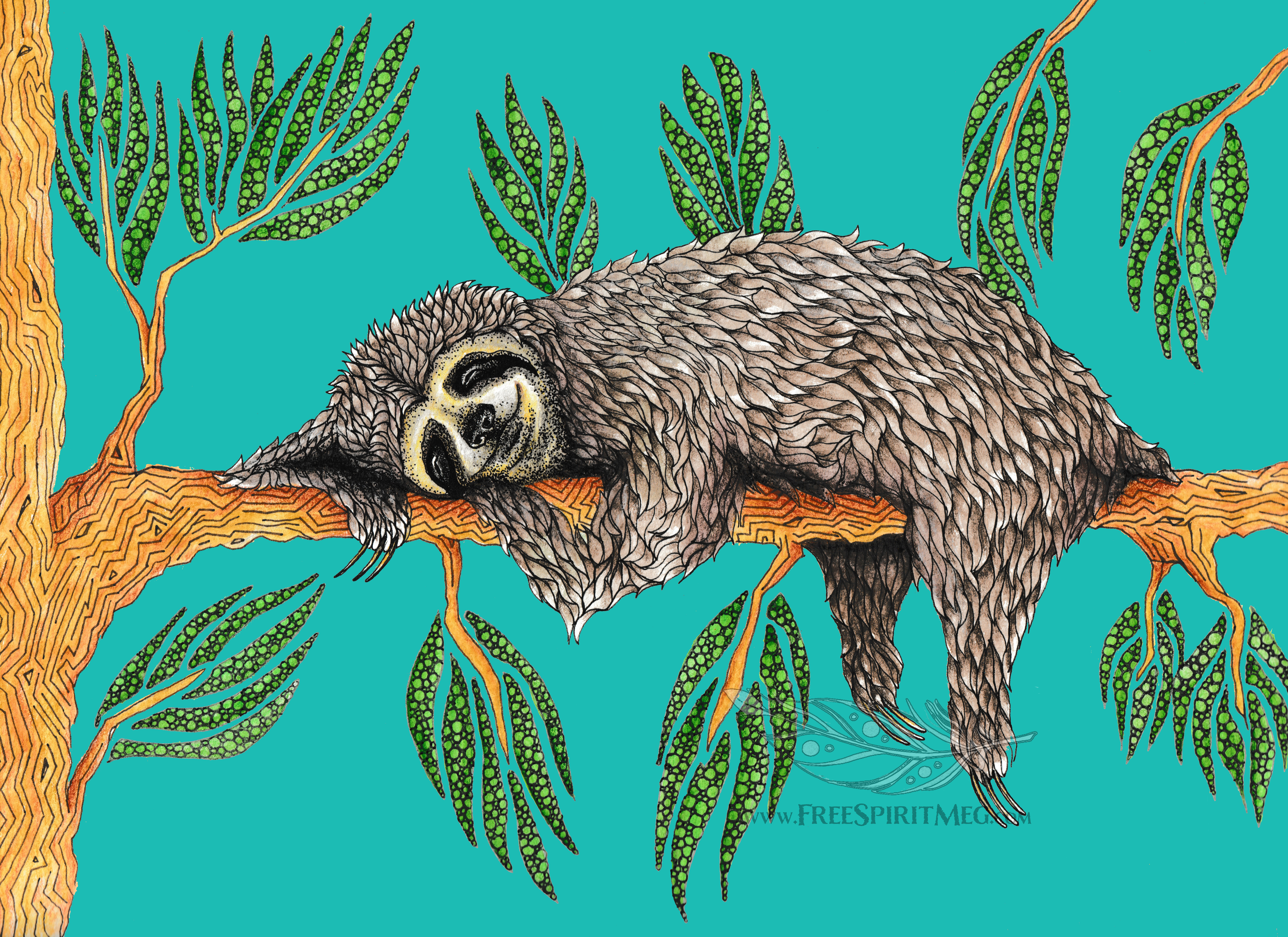Sloth Totem Drawing
